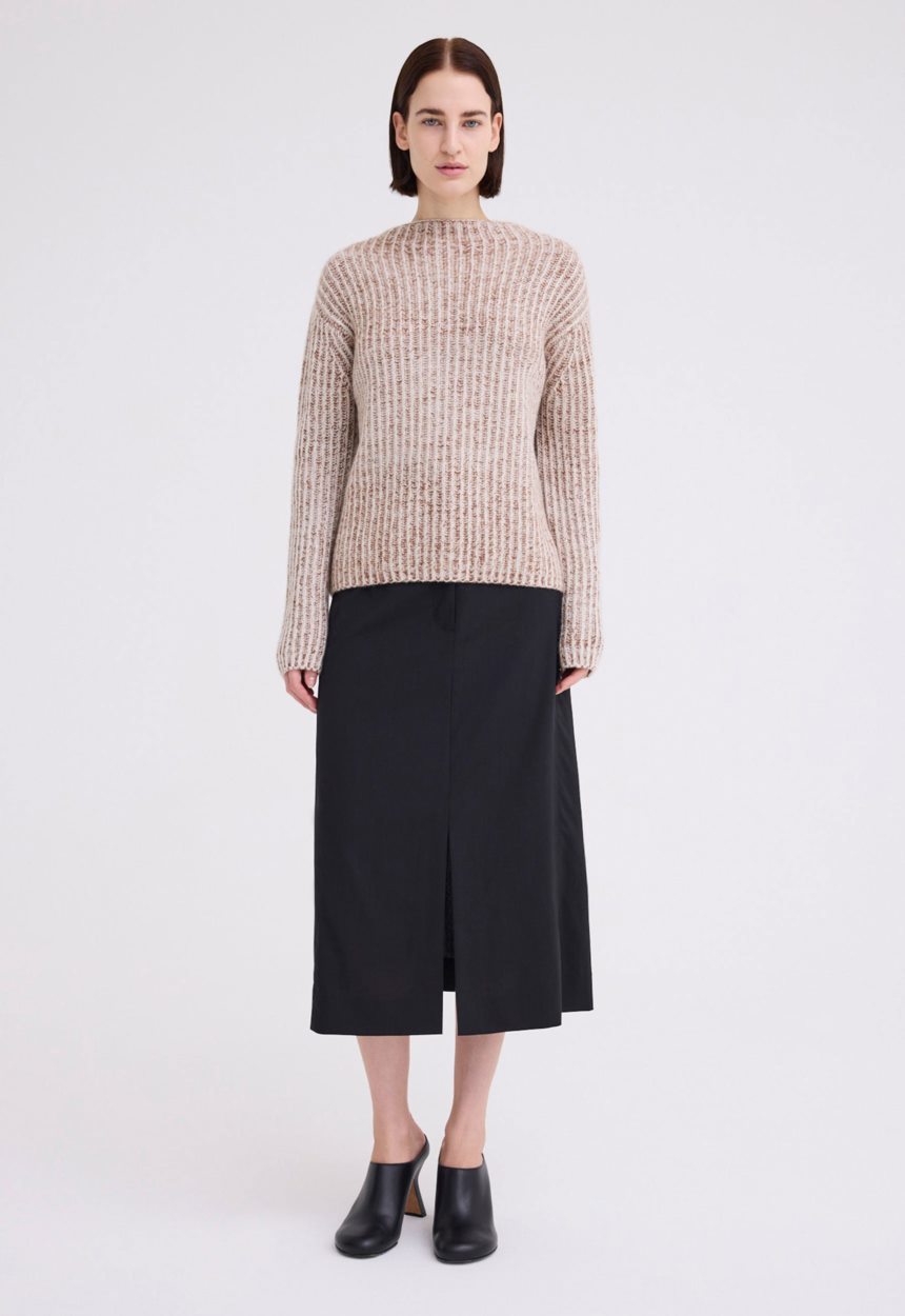 Jac + Jack Burton Cashmere Sweater - Attica Brown Speck